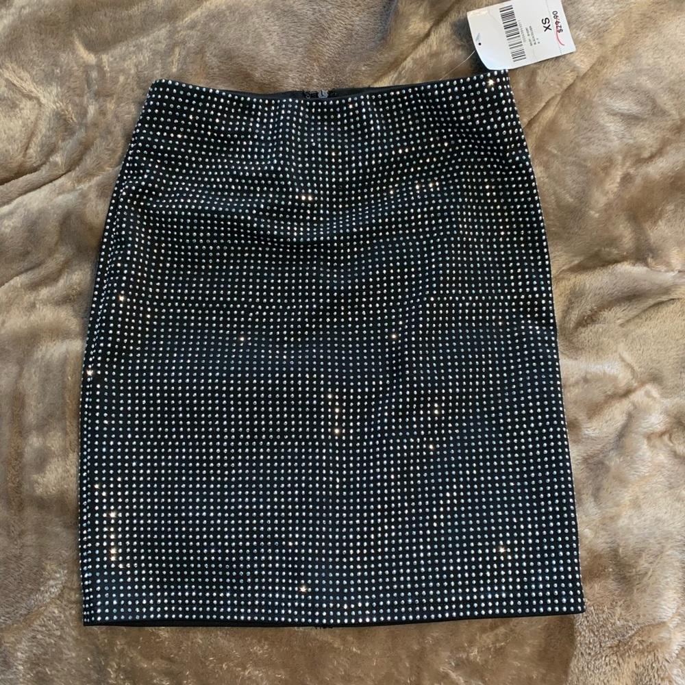 NWT Rhinestone Black Mini Skirt